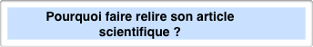Pourquoi faire relire son article scientifique ?
